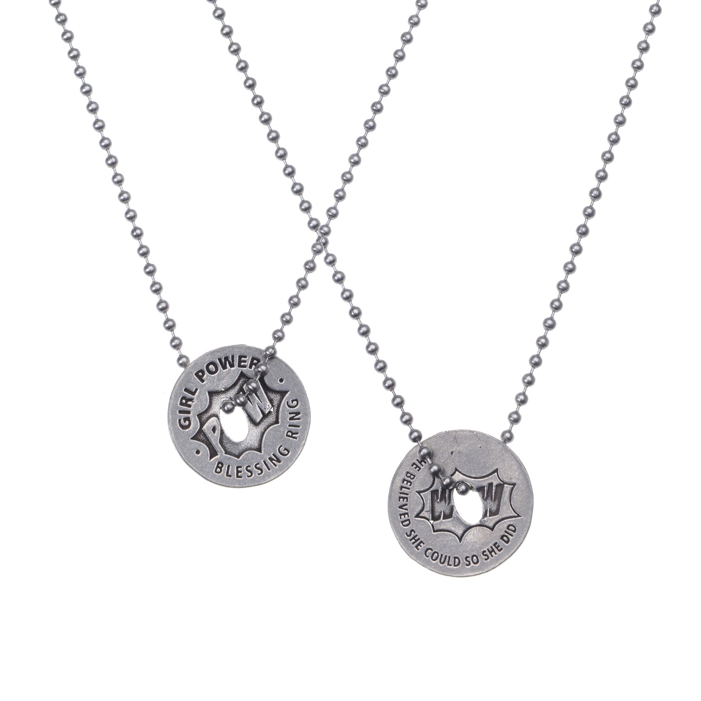 Girl Power Blessing Ring – She Believed She Could So She Did POW Double-Sided Silver Token