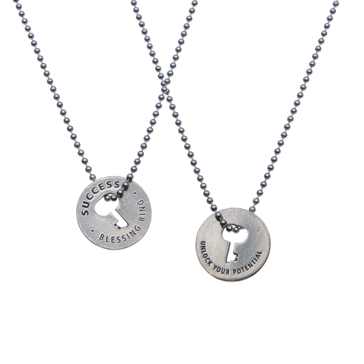Success Blessing Ring – Unlock Your Potential Key Double-Sided Silver Token, Quarter-Size