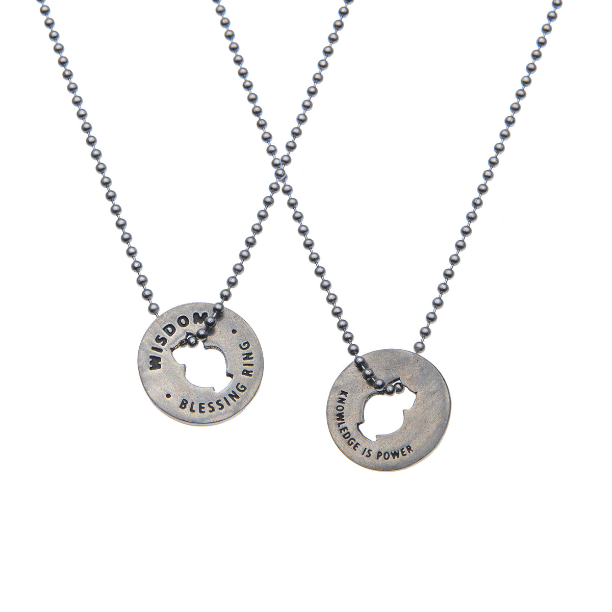 Wisdom Blessing Ring – Knowledge Is Power Owl Double-Sided Silver Token, Quarter-Size