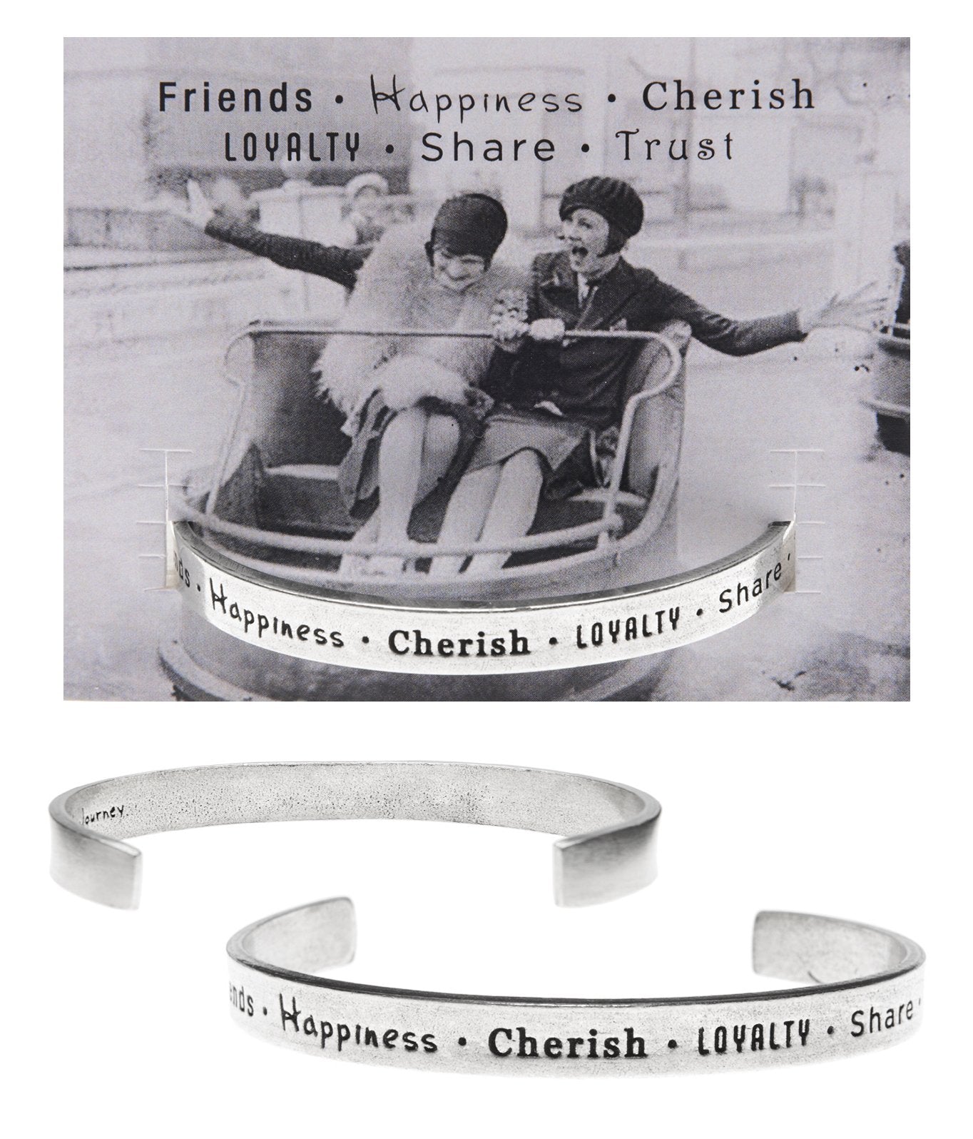 "Friends-Happiness-Cherish" Quotable Cuff on Friends Happiness Cherish Backer Card