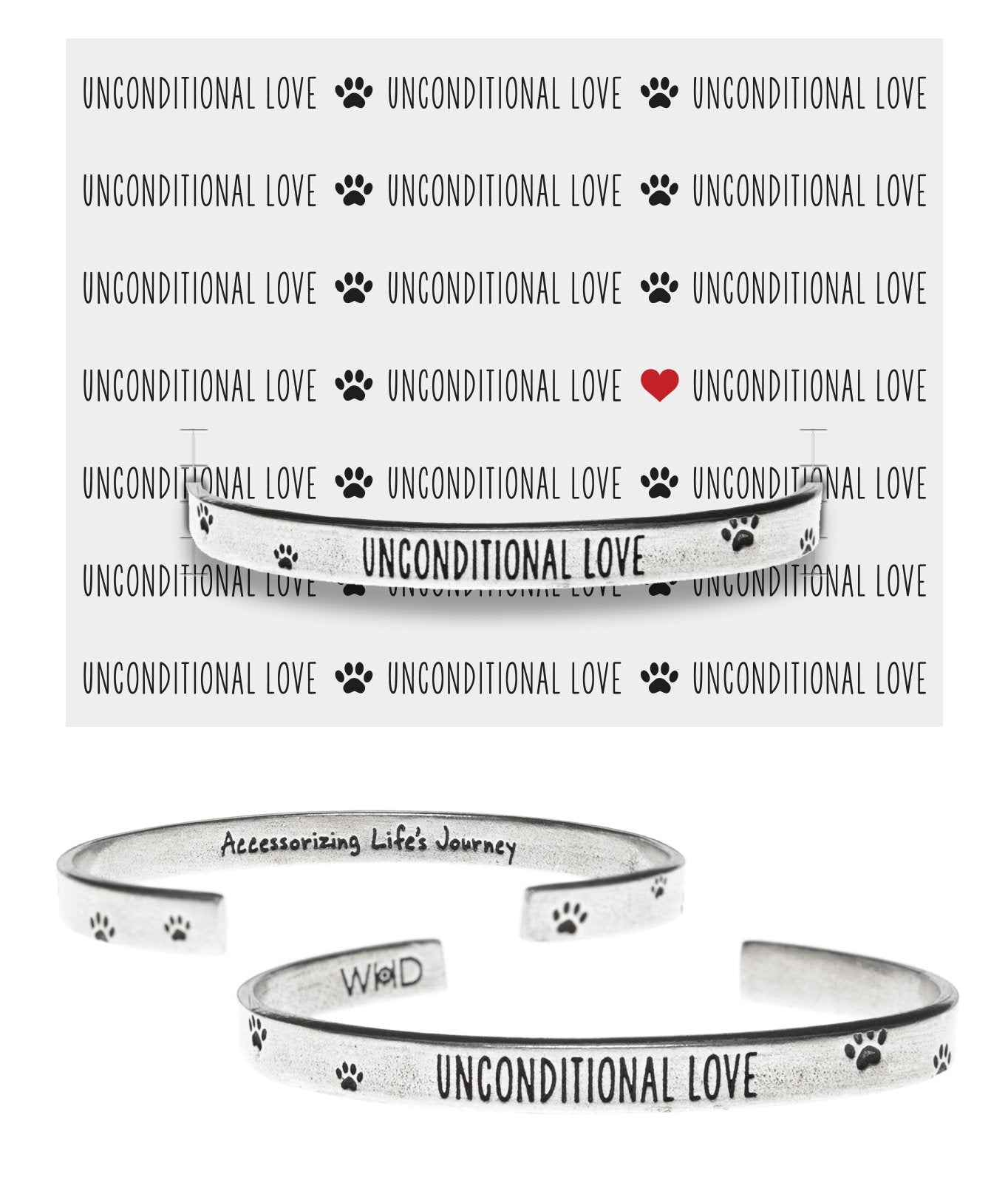"Unconditional Love" Quotable Cuff on Backer Card
