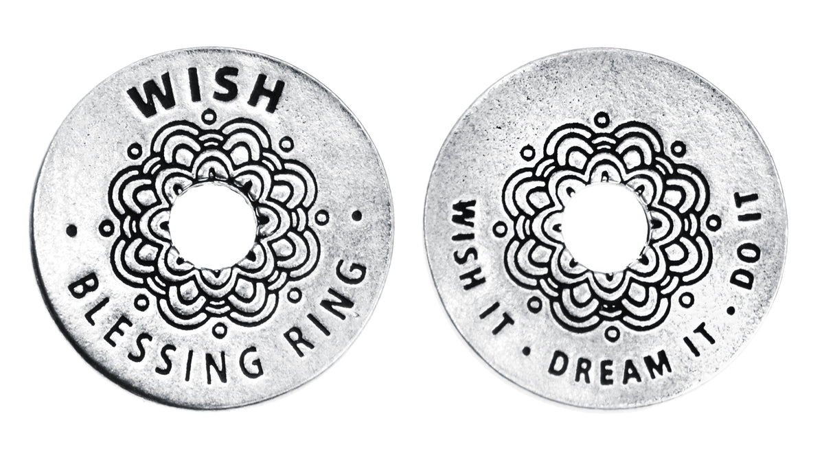 Wish Blessing Ring – Wish It Dream It Do It Double-Sided Silver Token, Quarter-Size