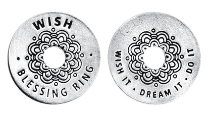 Wish Blessing Ring – Wish It Dream It Do It Double-Sided Silver Token, Quarter-Size