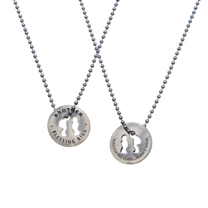 Brother Blessing Ring – Through the Years Always There Two Brothers Double-Sided Silver Token