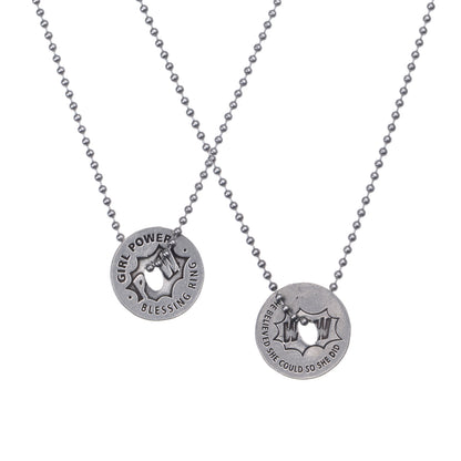 Girl Power Blessing Ring – She Believed She Could So She Did POW Double-Sided Silver Token