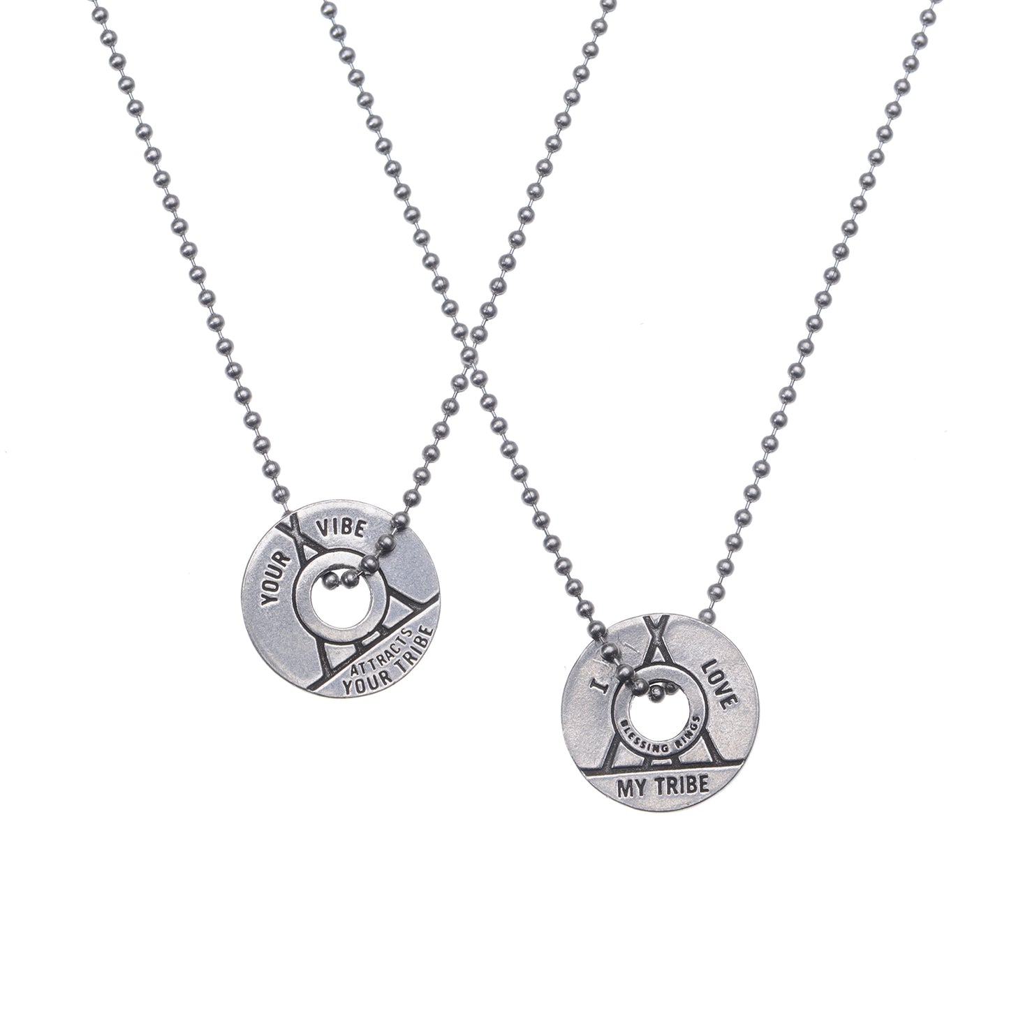 I Love My Tribe Blessing Ring – Your Vibe Attracts Your Tribe Double-Sided Silver Token