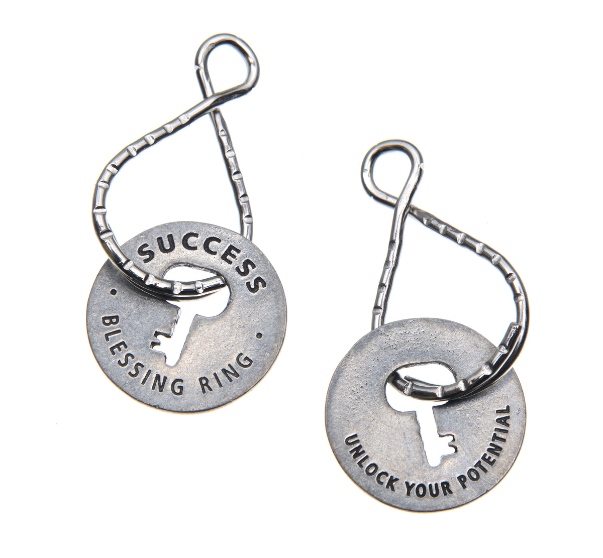 Success Blessing Ring – Unlock Your Potential Key Double-Sided Silver Token, Quarter-Size