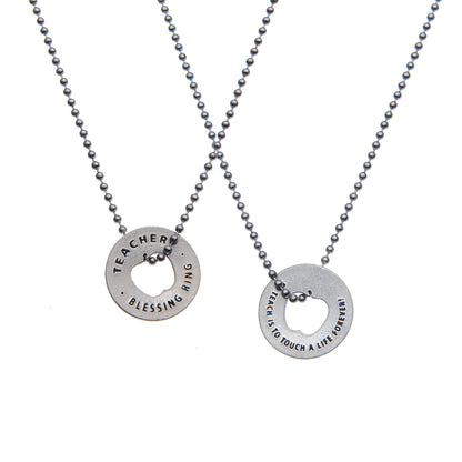 Teacher Blessing Ring – To Teach Is to Touch a Life Forever Apple Double-Sided Silver Token