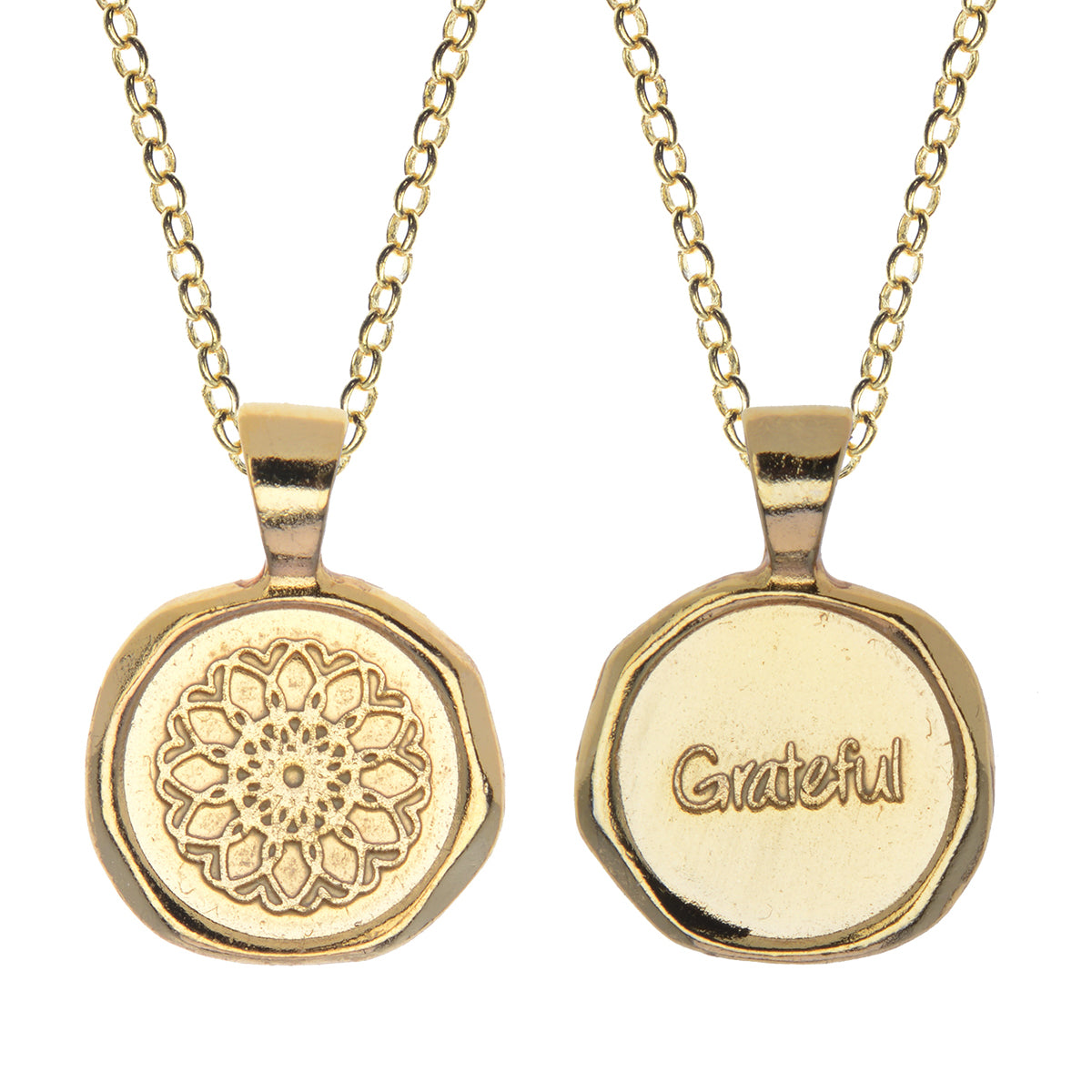 Breathe Wax Seal Necklace - Gold Line