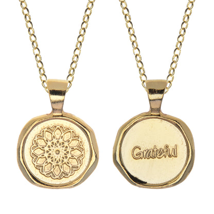 Breathe Wax Seal Necklace - Gold Line