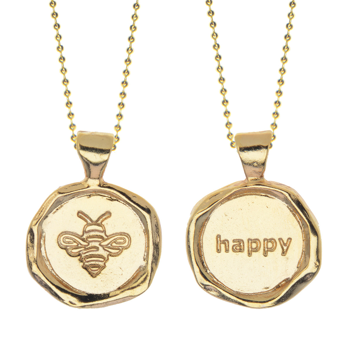 Breathe Wax Seal Necklace - Gold Line