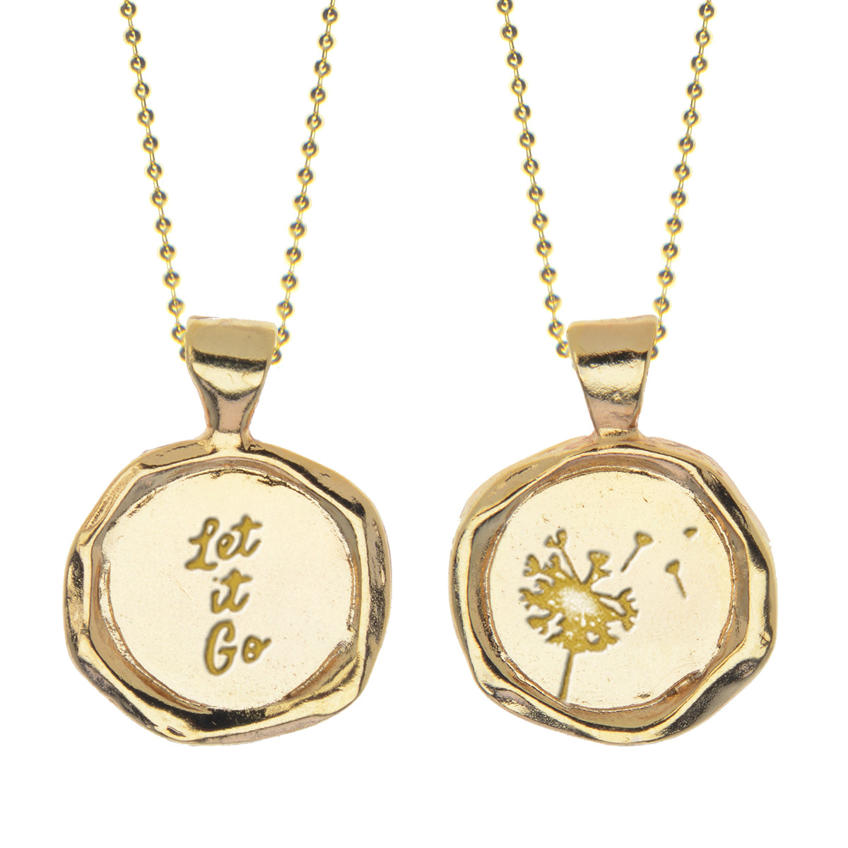 Breathe Wax Seal Necklace - Gold Line