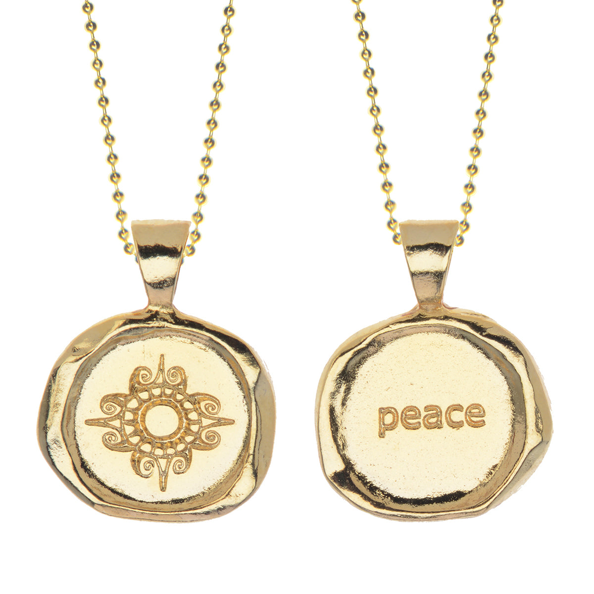 Breathe Wax Seal Necklace - Gold Line