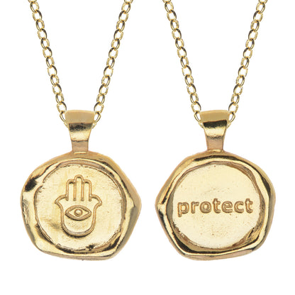 Breathe Wax Seal Necklace - Gold Line