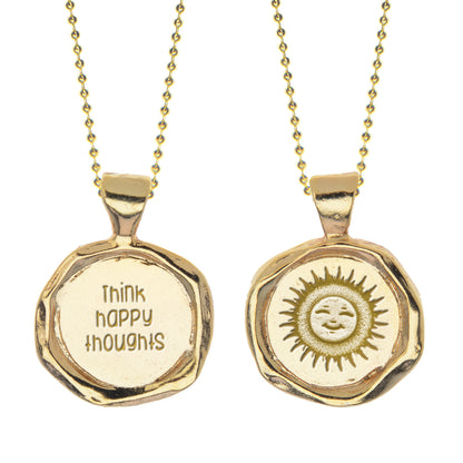 Breathe Wax Seal Necklace - Gold Line