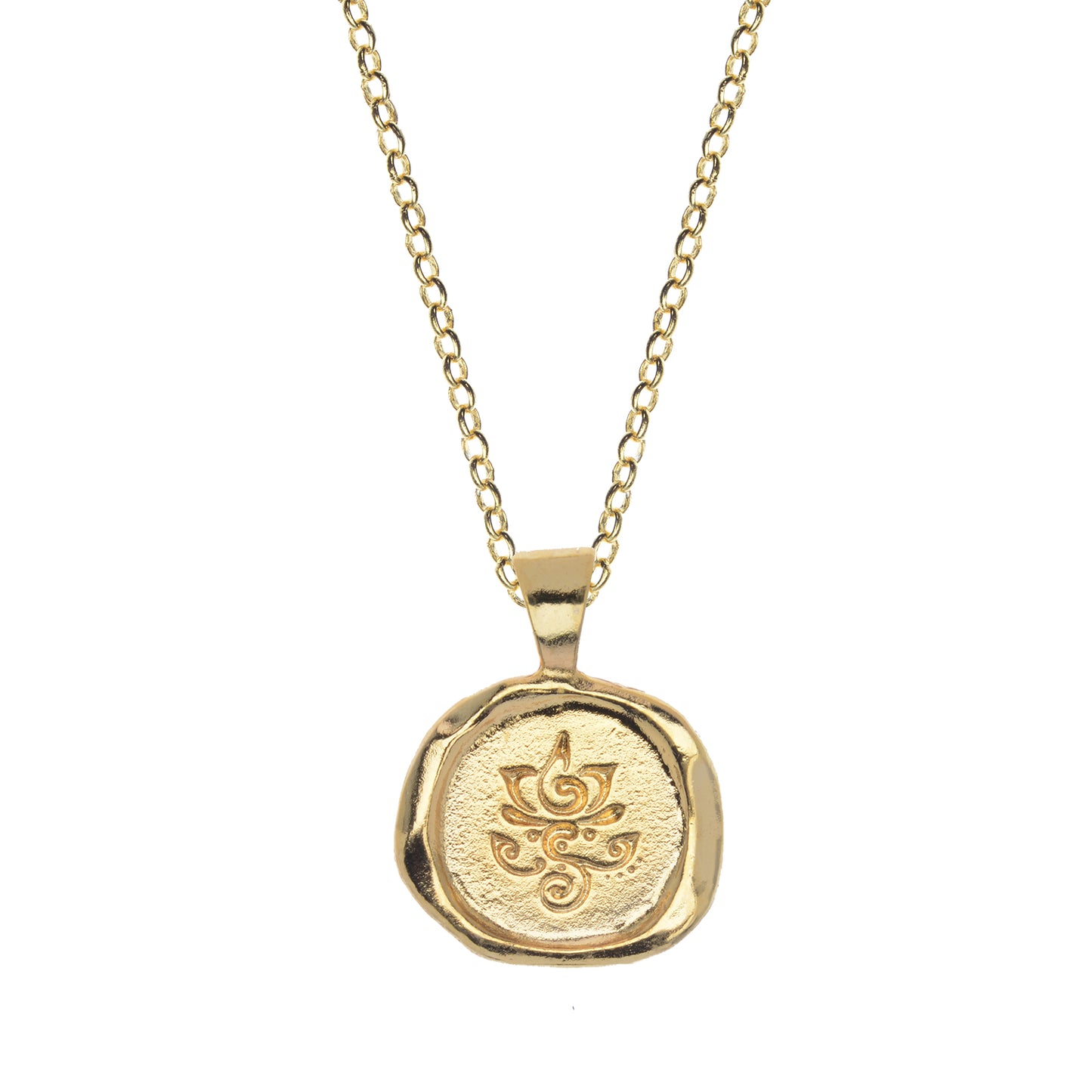 Breathe Wax Seal Necklace - Gold Line