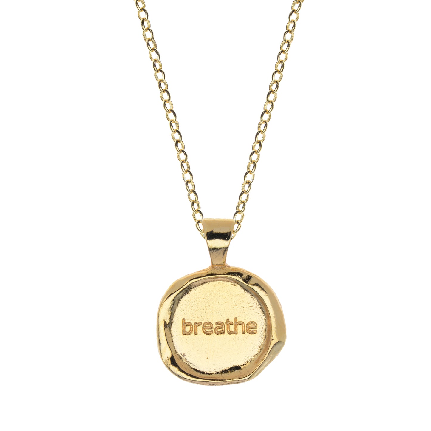 Breathe Wax Seal Necklace - Gold Line