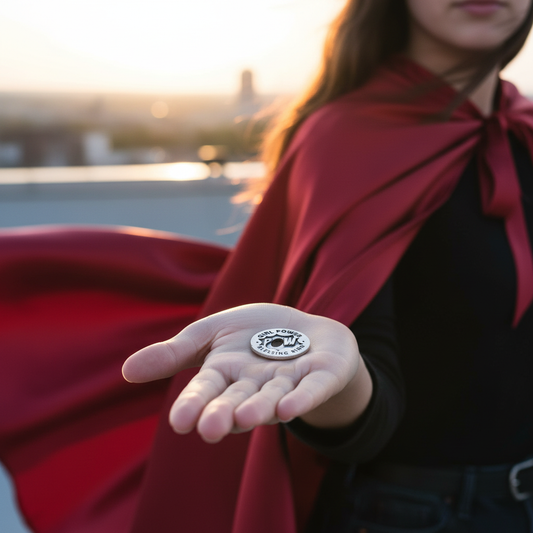 Girl Power Blessing Ring – She Believed She Could So She Did POW Double-Sided Silver Token