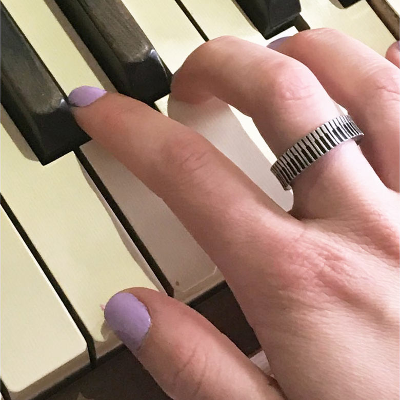 Piano Keys Quotable Cuff Bracelet on Music Is The Universal