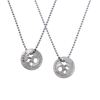 Music Blessing Ring – Universal Language Music Notes Double-Sided Silver Token, Quarter-Size