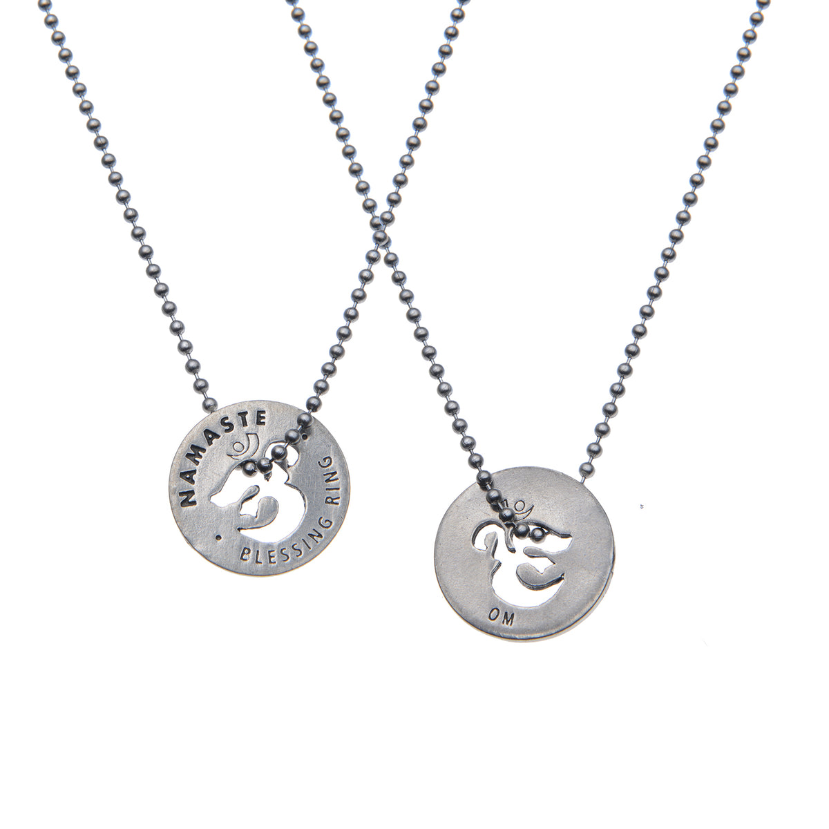 Namaste Blessing Ring – Om Symbol Double-Sided Silver Token, Quarter-Size | Yoga & Meditation Gift