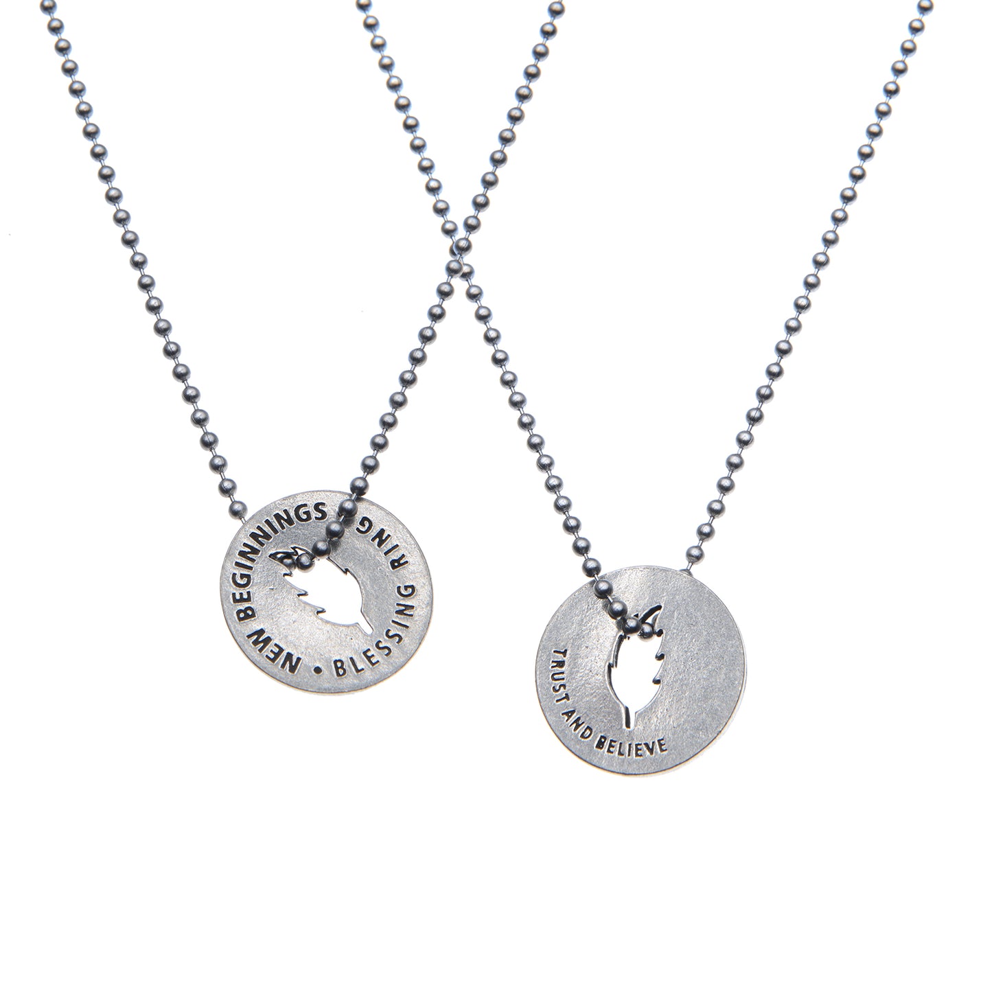 New Beginnings Blessing Ring – Trust and Believe Leaf Double-Sided Silver Token, Quarter-Size