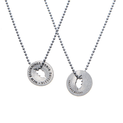 New Beginnings Blessing Ring – Trust and Believe Leaf Double-Sided Silver Token, Quarter-Size