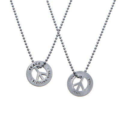 Peace Blessing Ring – Peace Peace Peace Double-Sided Silver Token, Quarter-Size