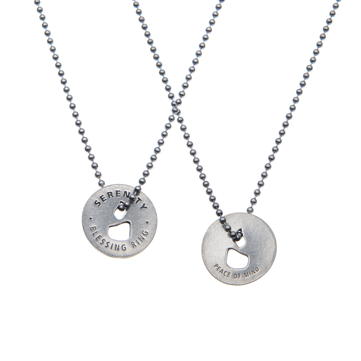 Serenity Blessing Ring – Peace of Mind Candle Double-Sided Silver Token, Quarter-Size