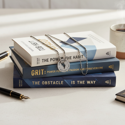 Strength Blessing Ring on Stack of Books