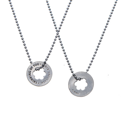 Thinking of You Blessing Ring – Always Flower Cutout Double-Sided Silver Token, Quarter-Size