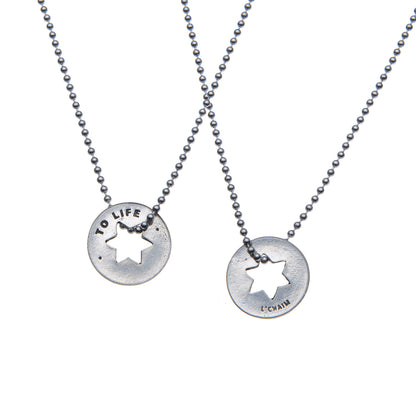 To Life Blessing Ring – L'Chaim Star of David Double-Sided Silver Token, Quarter-Size