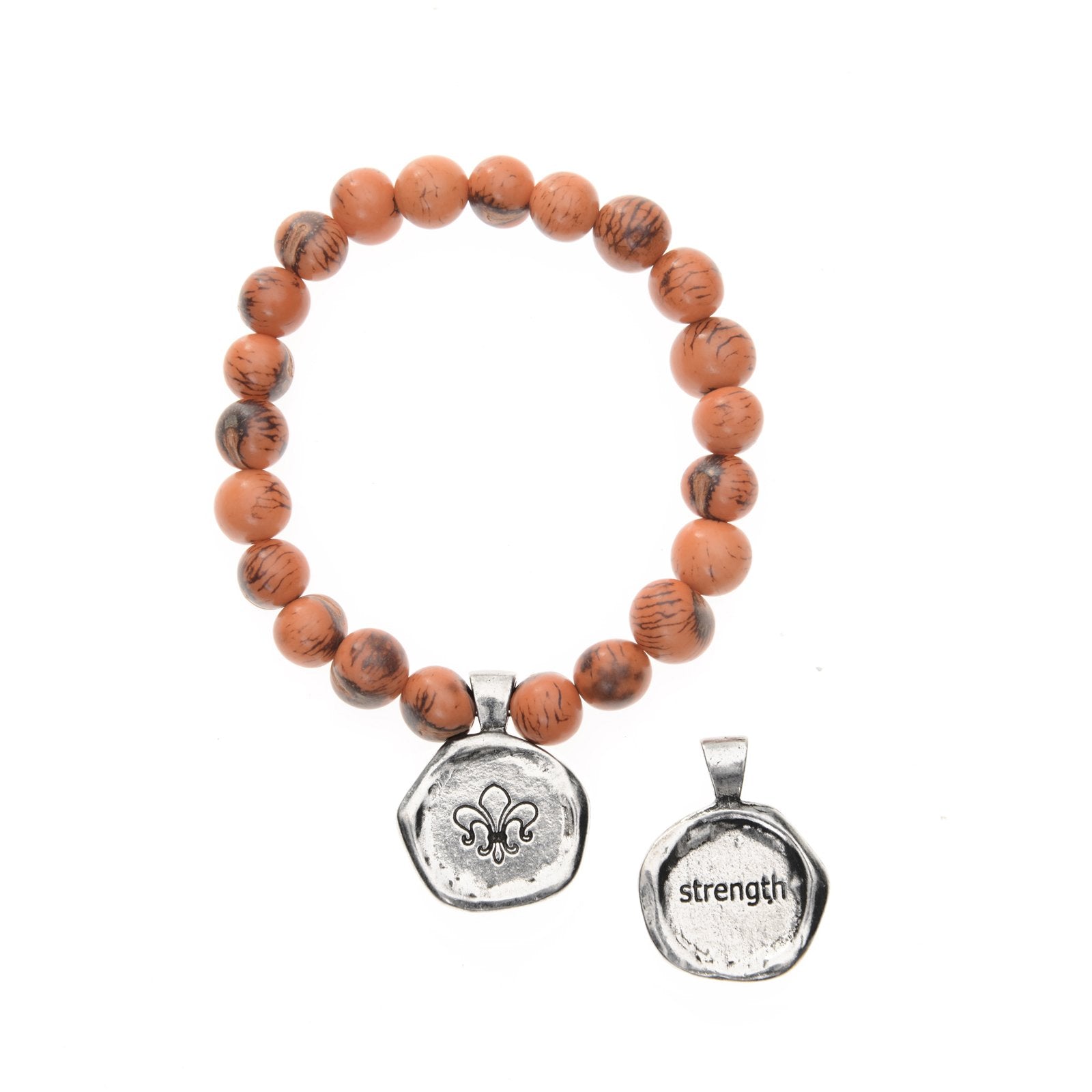 Tiger Tangerine Acai Seeds of Life Bracelet with Wax Seal - Whitney Howard Designs