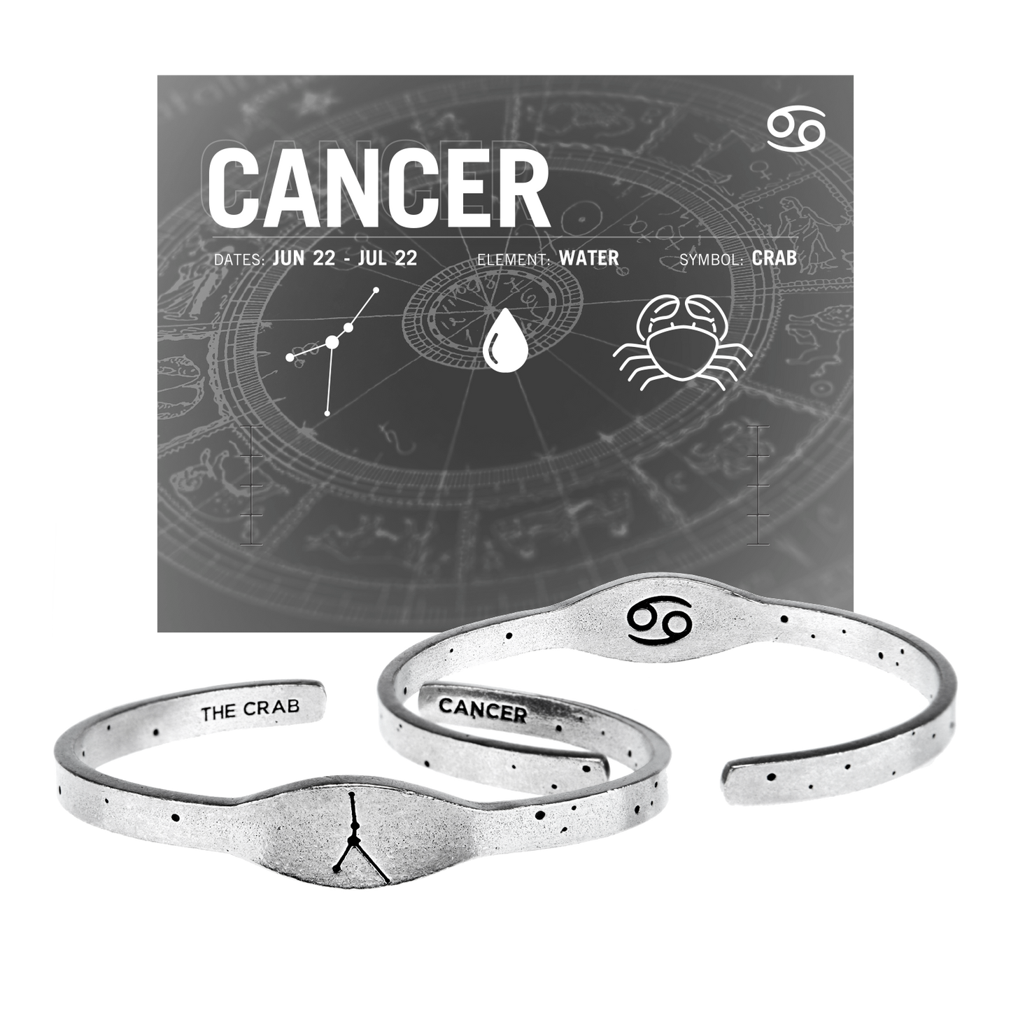 Zodiac Cuff Bracelet - Cancer