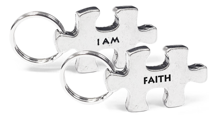 Faith Puzzle Piece Token on Key Loop