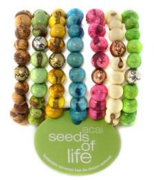 World Bead on Acai Seeds Of Life Bracelet - Whitney Howard Designs