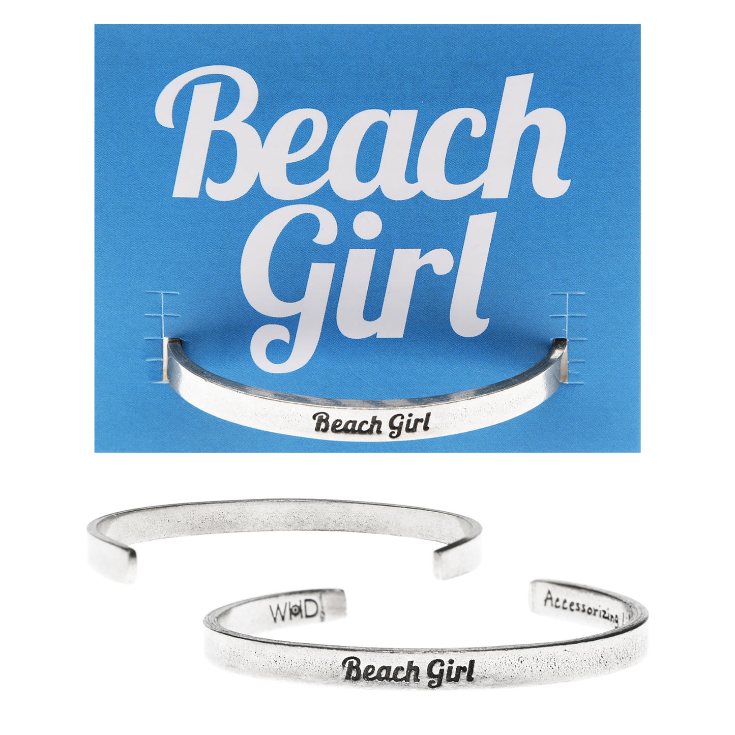 Beach Girl Quotable Cuff Bracelet on Beach Girl Backer Card