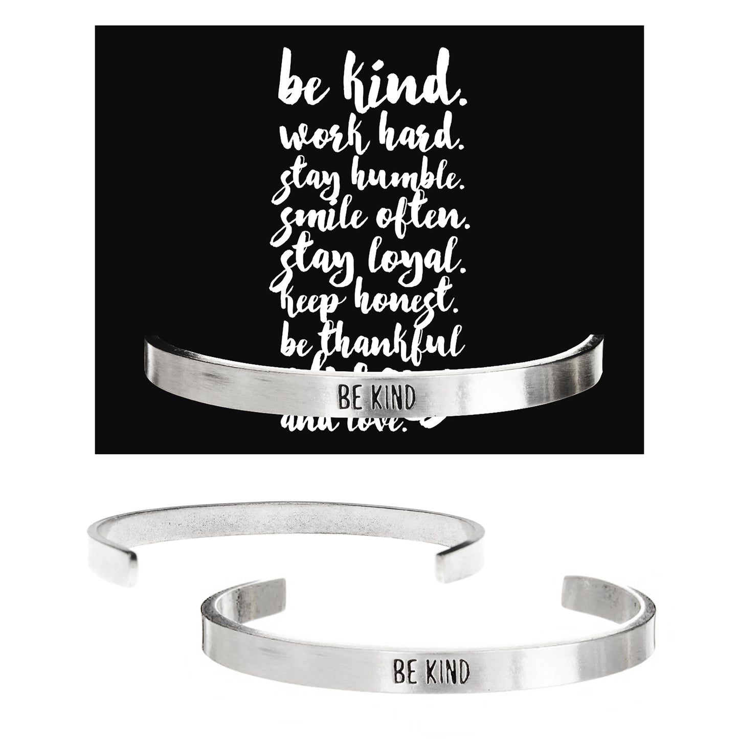 Be Kind Quotable Cuff Bracelet on Be Kind Backer Card