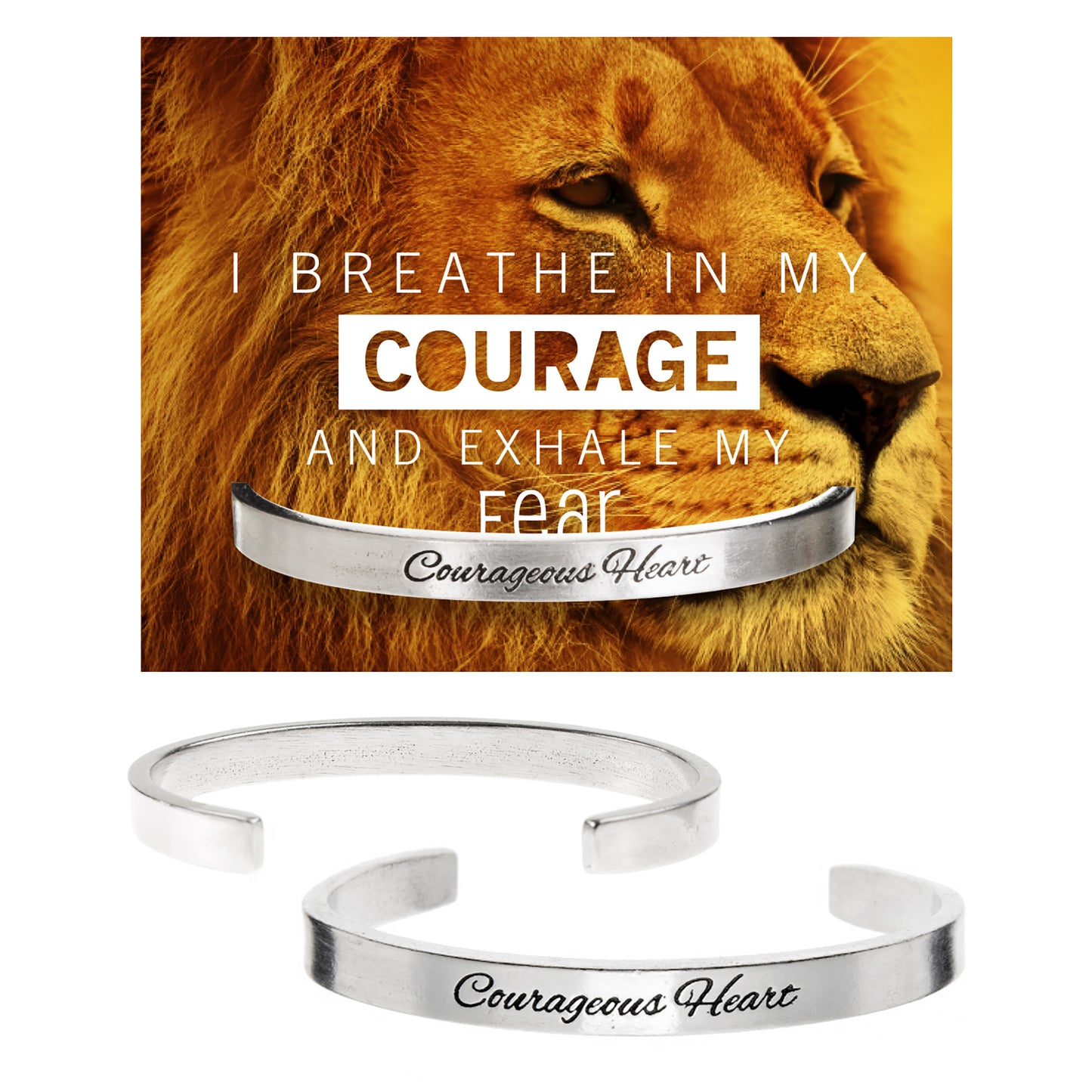 Courageous Heart Quotable Cuff Bracelet on Courage Backer Card