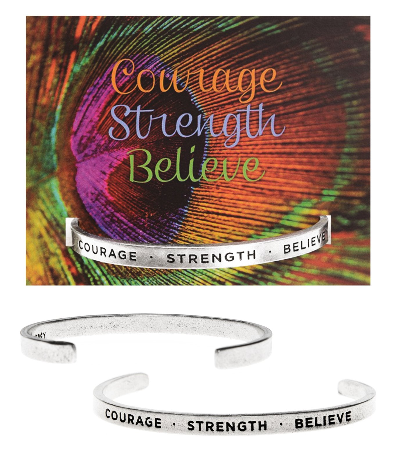 Courage, Strength, Believe Quotable Cuff on Courage, Strength, Believe Backer Card