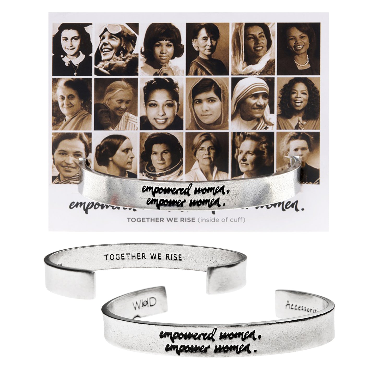 Empowered Women, Empower Women Quotable Cuff Bracelet on Backer Card