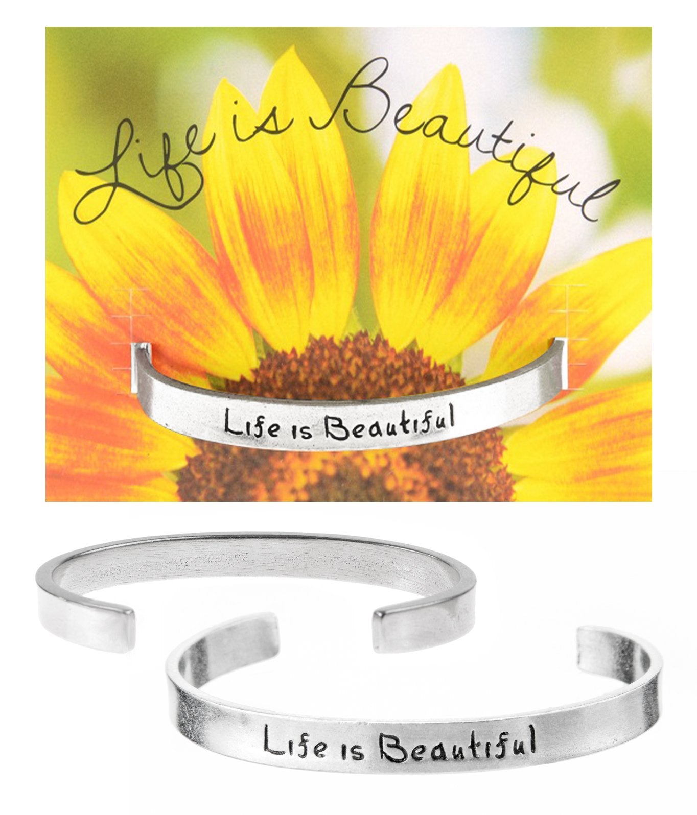 &quot;Life is Beautiful&quot; Quotable Cuff on Backer Card