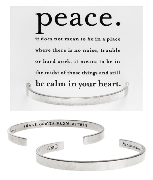 &quot;Peace Comes From Within&quot; Quotable Cuff on Peace Comes from Within Backer Card