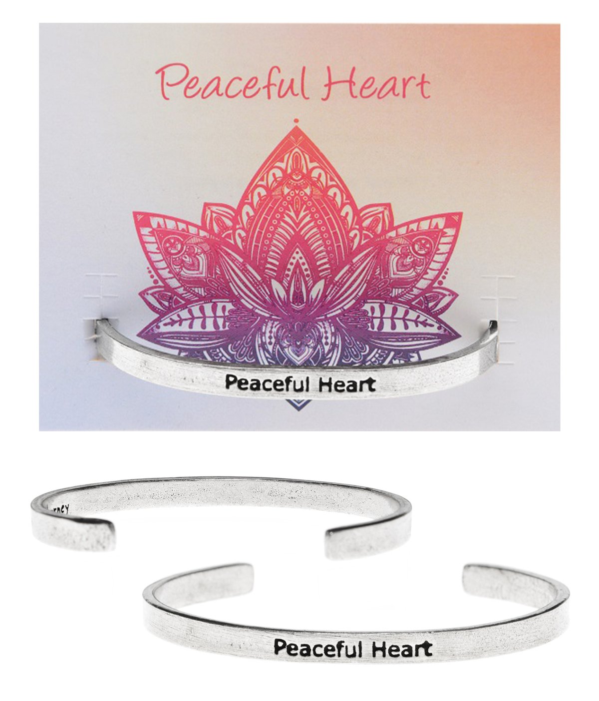 &quot;Peaceful Heart&quot; Quotable Cuff on Backer Card