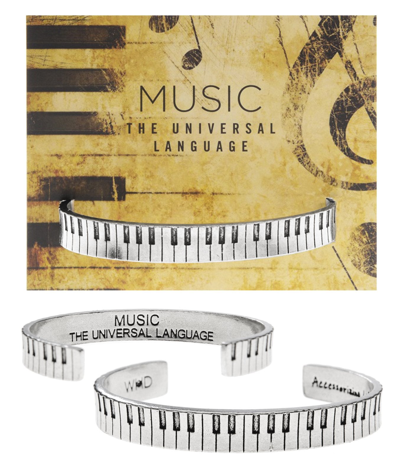 &quot;Piano Keys&quot; Quotable Cuff on Music Is The Universal Language Backer Card