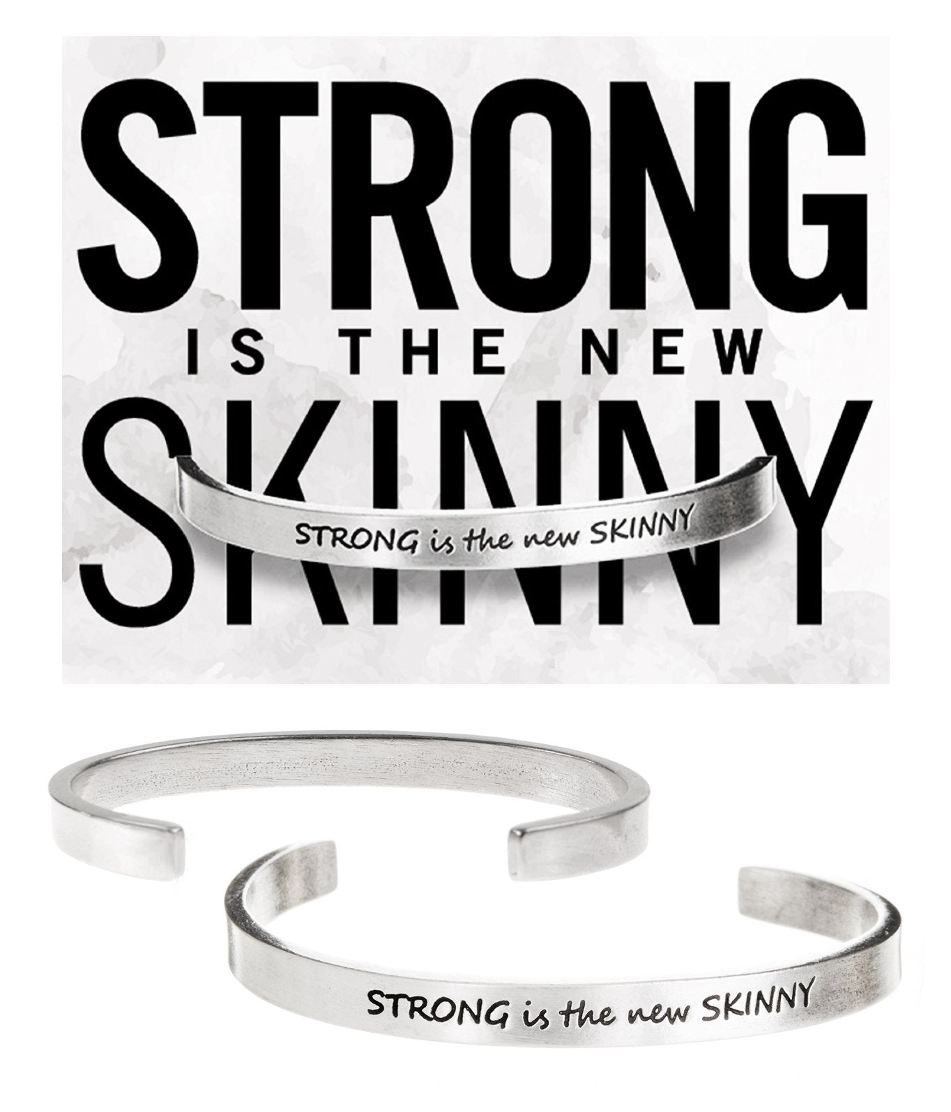 &quot;STRONG is the new SKINNY&quot; Quotable Cuff on Strong Is The New Skinny Backer Card