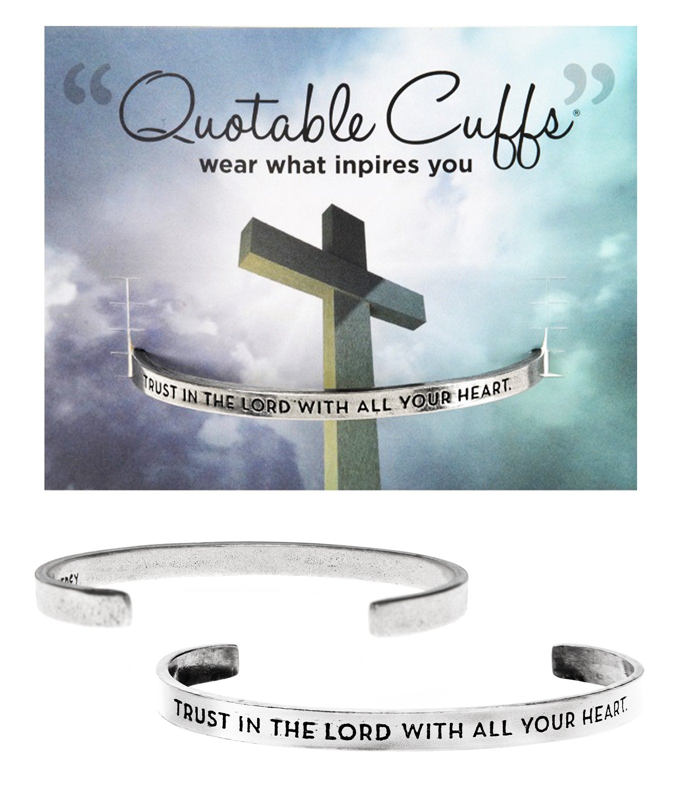 &quot;Trust in the Lord&quot; Quotable Cuff on Cross Backer Card