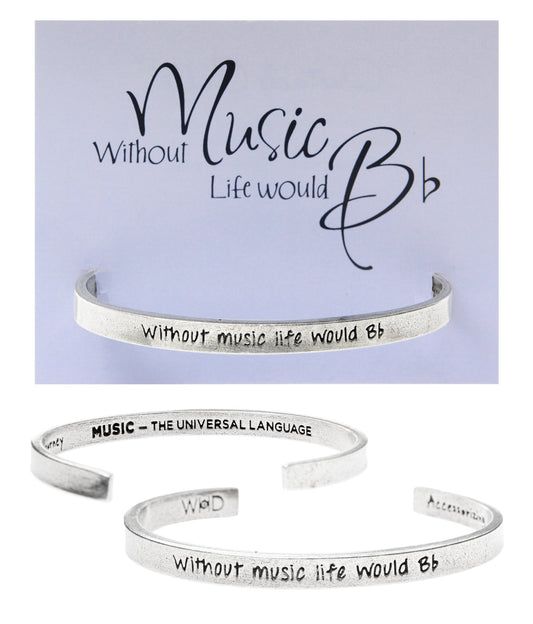 &quot;Without Music Life Would Bb&quot; Quotable Cuff on Without Music Backer Card