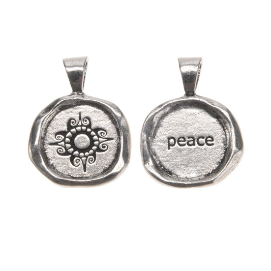 Peace Wax Seal on 30&quot; Ball Chain