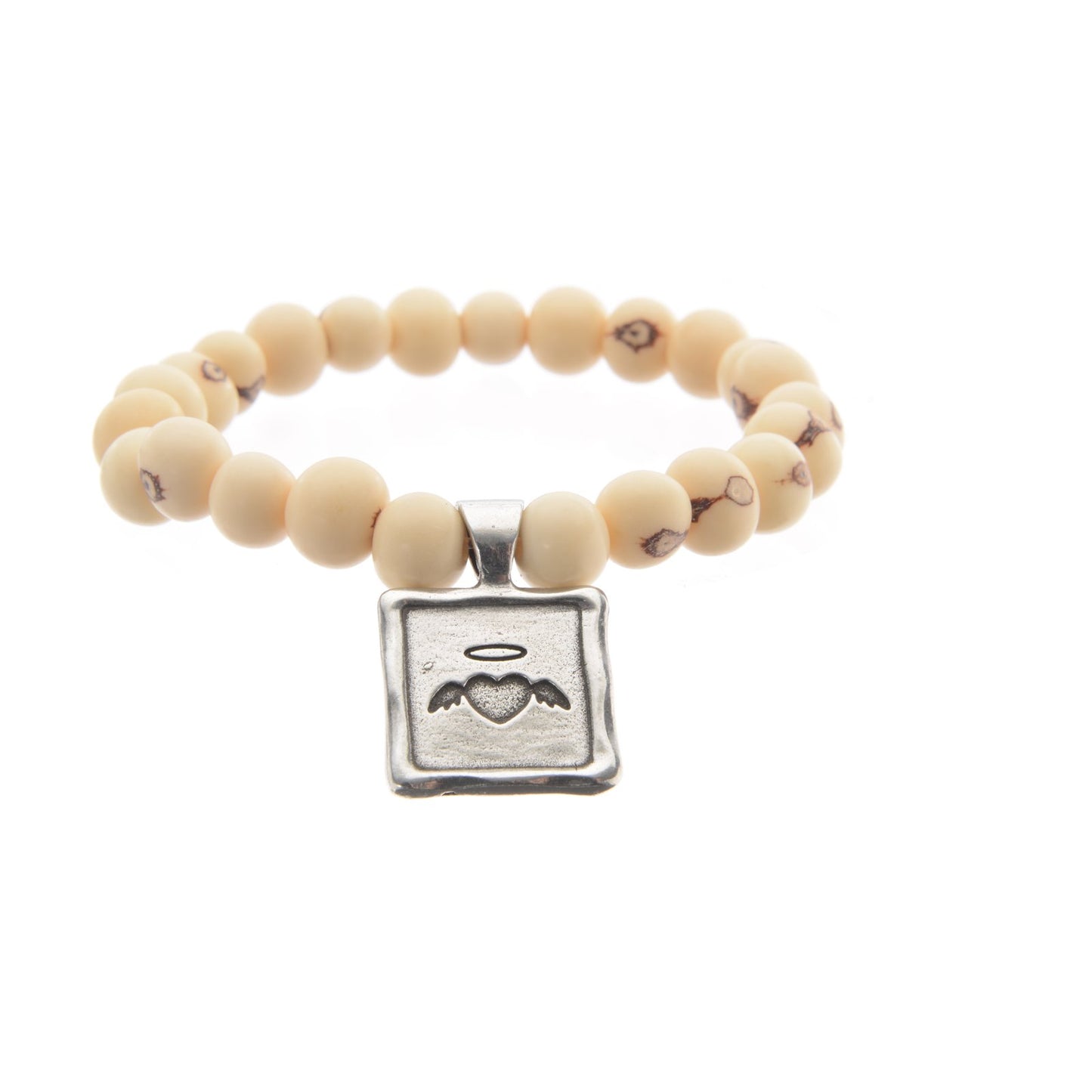 Acai Seeds Of Life Bracelet with Wax Seal - White